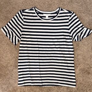 1901 Navy and White Striped Crewneck Tee